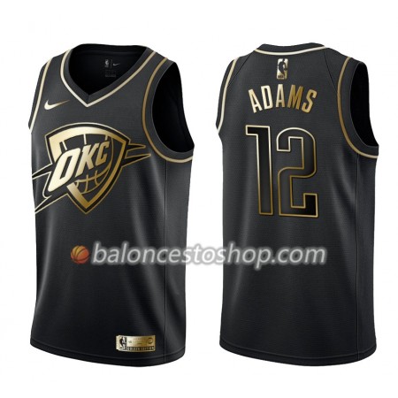 Camiseta Hombre NBA Oklahoma City Thunder Steven Adams 12 Nike Negro Golden Edition Swingman